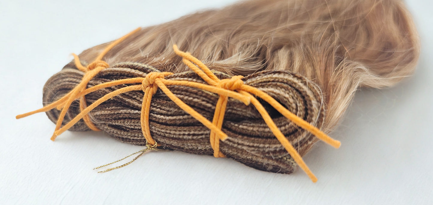 Medium brown & Ash blonde mix